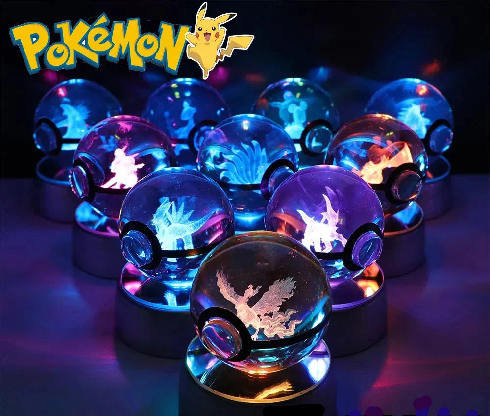 Pokémon LED Crystal PokeBall – Legendary Night Light Edition