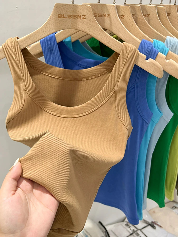 Ribbed Round Neck Tank Top – Women