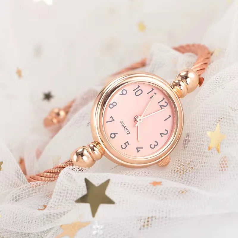 Women’s Small Bangle Bracelet Watch – Stainless Steel Retro Quartz Wristwatch