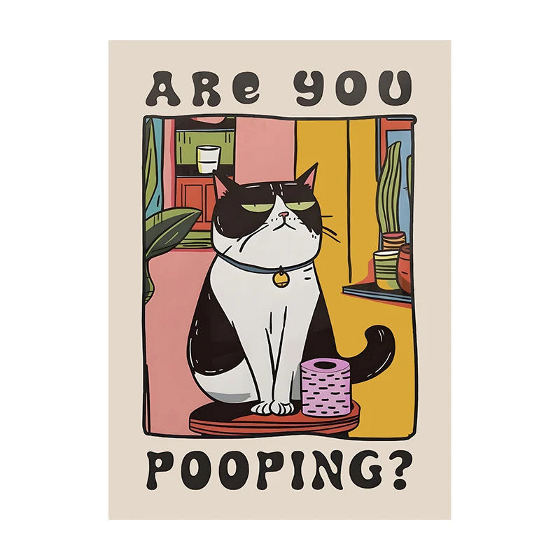 Retro Kitchen Canvas Poster – Cat Chef Art Print, Wall Decor for Kitchen, Bedroom, and Home, Perfect Gift Idea