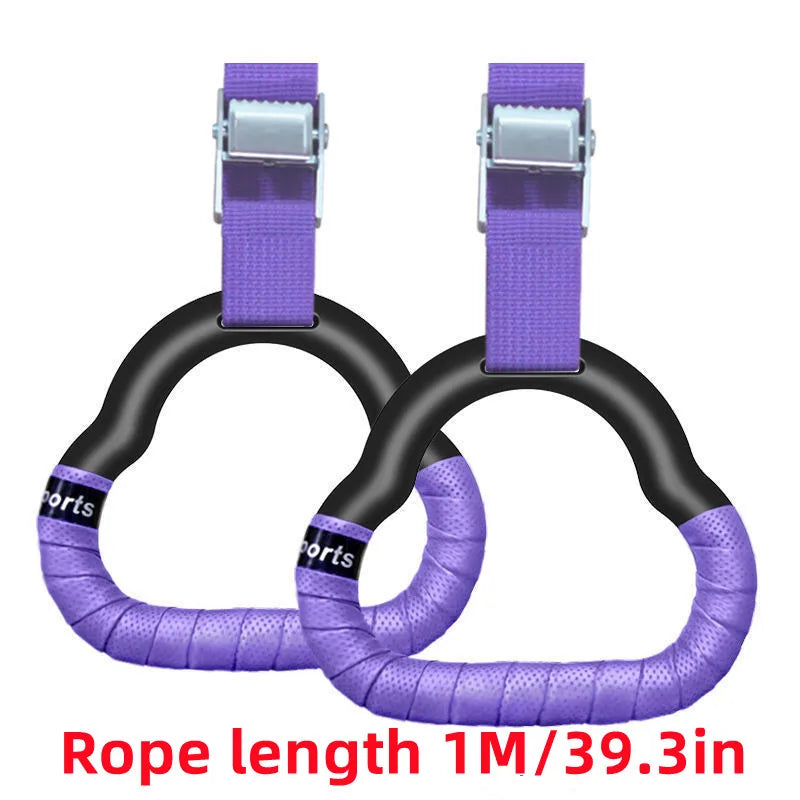 Gymnastics Rings Kid Sport Toy Non-Slip Gym With Swing Adjustable Straps