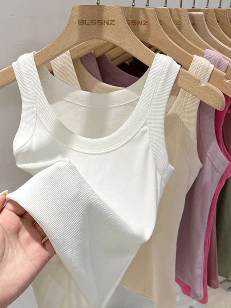 Ribbed Round Neck Tank Top – Women