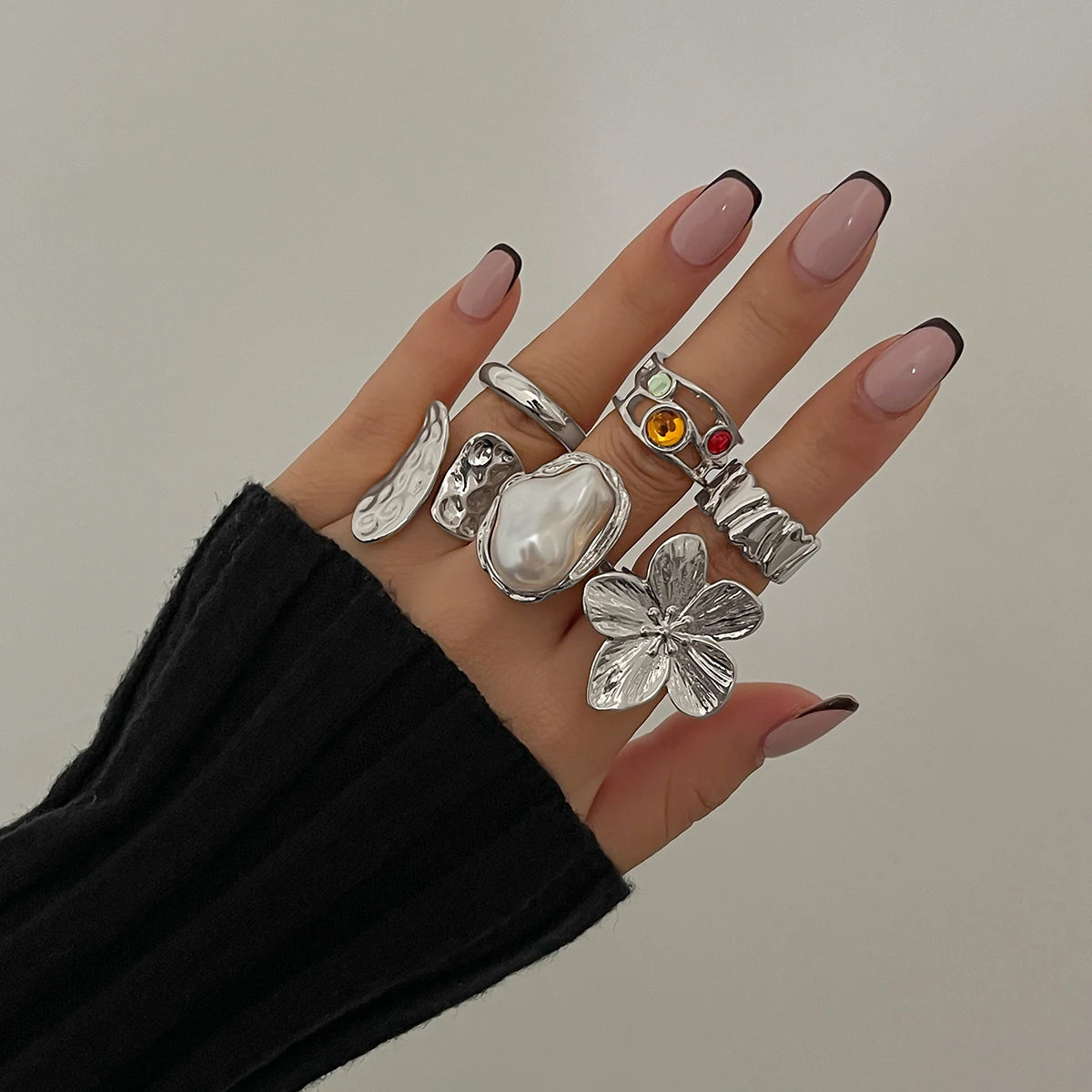 Elegant Baroque Open Ring Set – Adjustable Jewellery Accessories