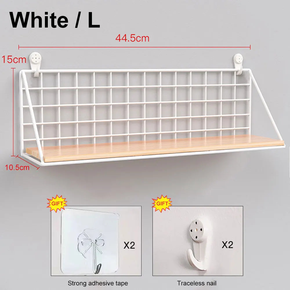 No-Drill Wooden Wall Shelf – Decorative & Storage Organizer