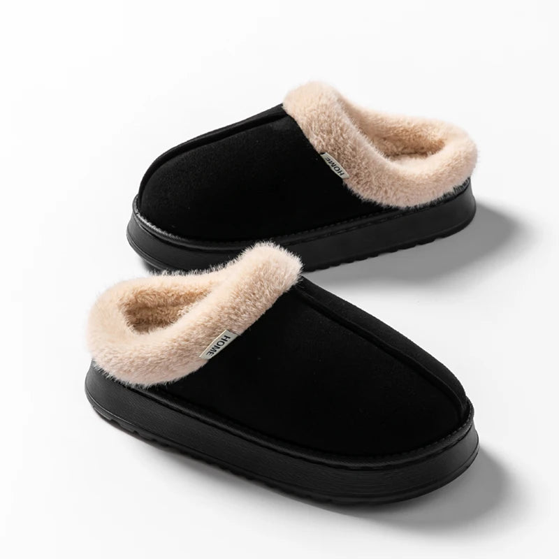 Fluffy Indoor Slippers for Autumn and Winter - Warm and Anti-Slip EVA Sole