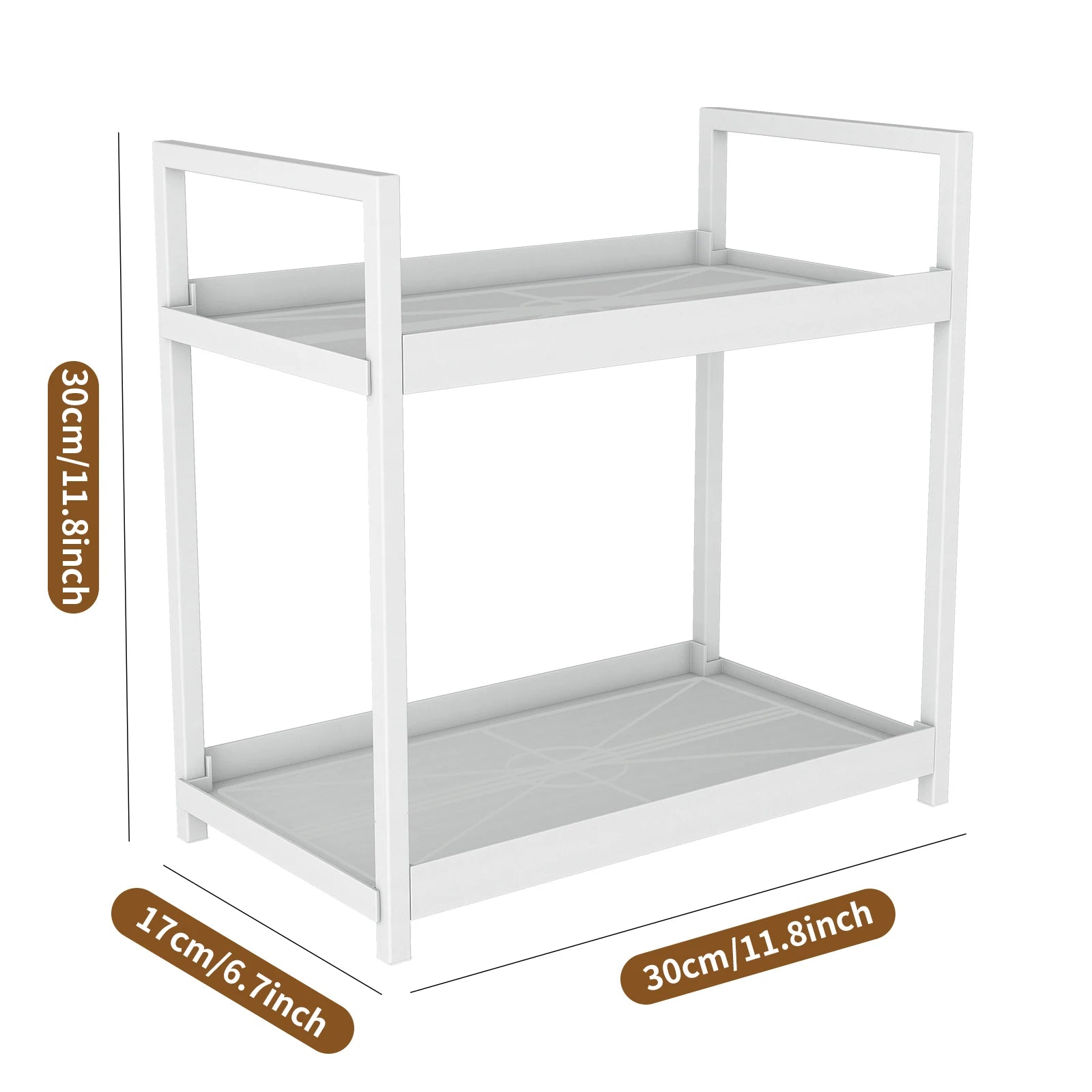 2-Tier Multifunctional Countertop Storage Rack – Large-Capacity Organiser for Bathroom Cosmetics & Kitchen Spices