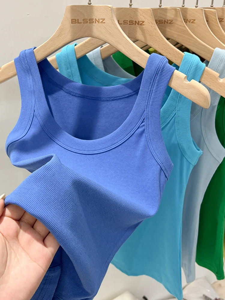 Ribbed Round Neck Tank Top – Women