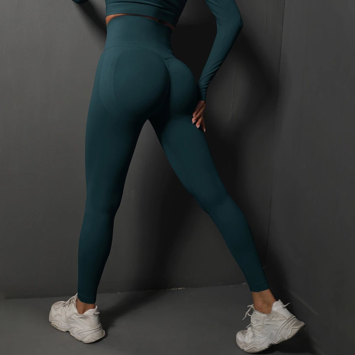 Women’s High Waist Seamless Yoga Leggings – Hip Lifting Fitness Gym Pants, Bubble Butt Workout & Running Tights