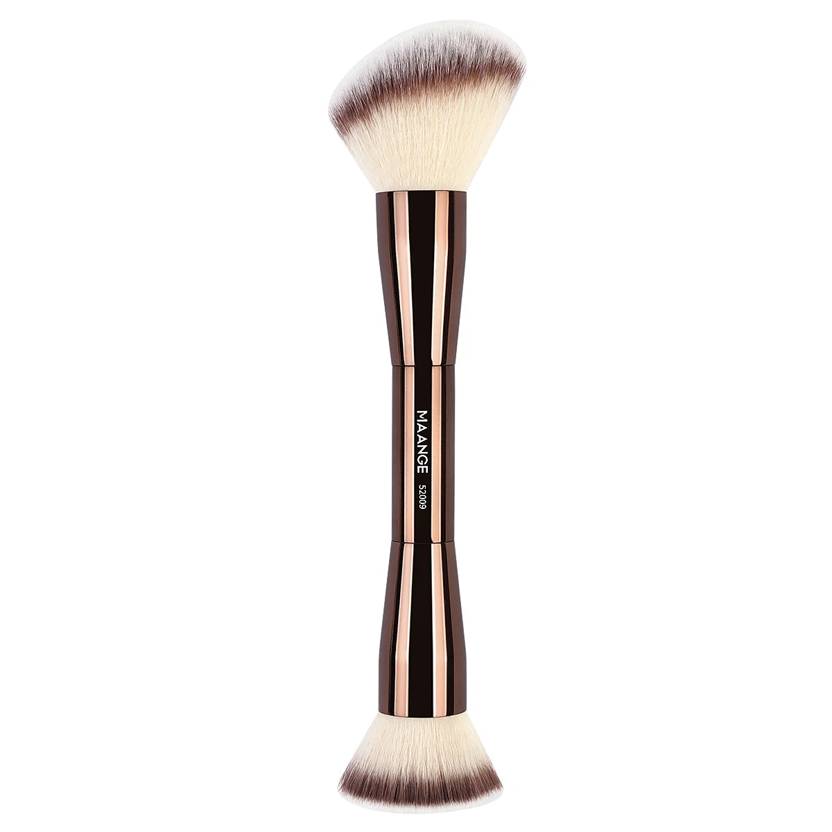 Double-Headed Makeup Brush with Soft Fiber Bristles – Foundation, Powder, Concealer, Blusher & Bronzer Brush