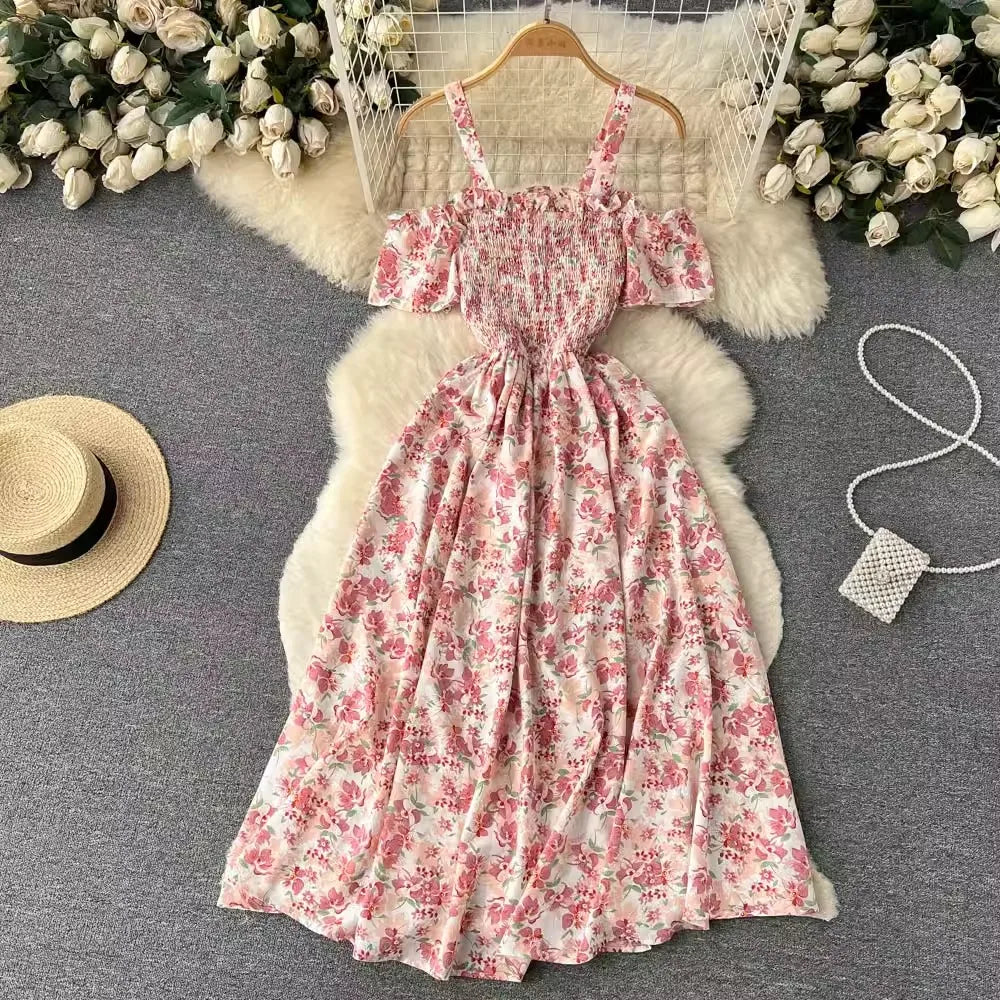 Romantic Floral Print Long Dress