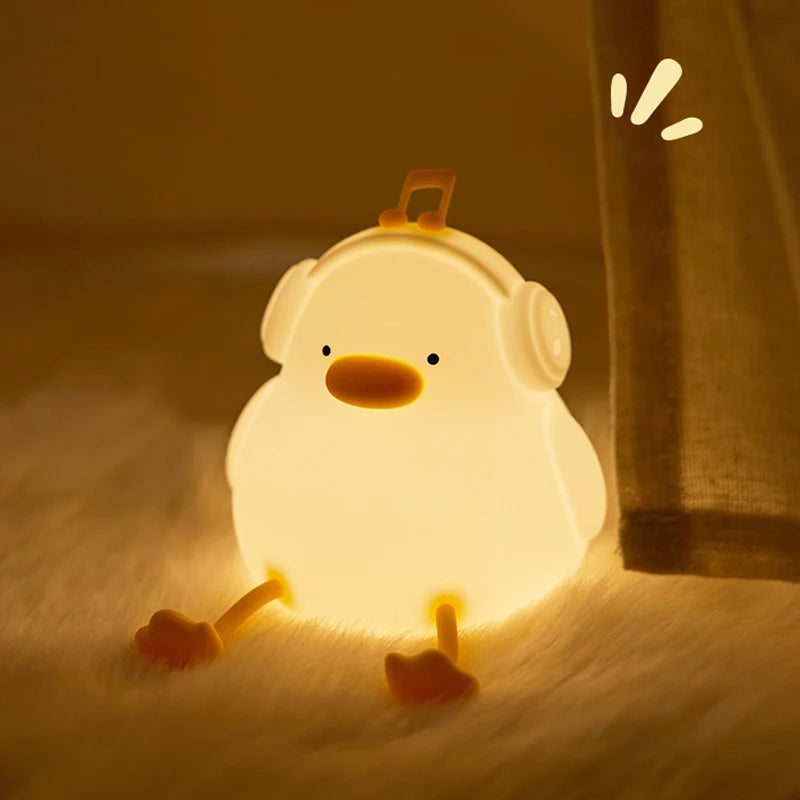 Big Face Rabbit Night Light - Soft Silicone Touch Lamp