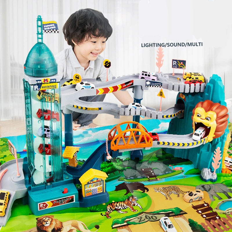 Lion King Mountain Adventure Car Track – Fun and Educational Racing Toy for Kids