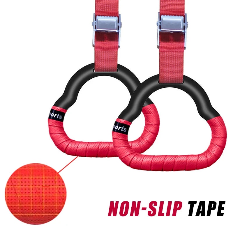 Gymnastics Rings Kid Sport Toy Non-Slip Gym With Swing Adjustable Straps