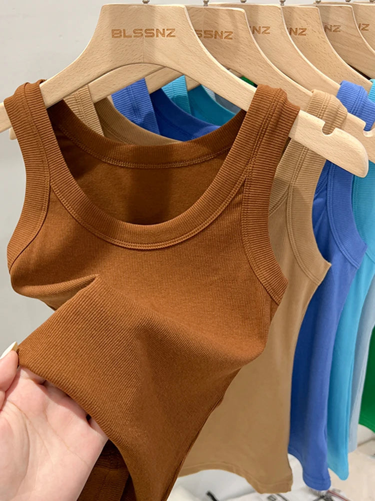 Ribbed Round Neck Tank Top – Women