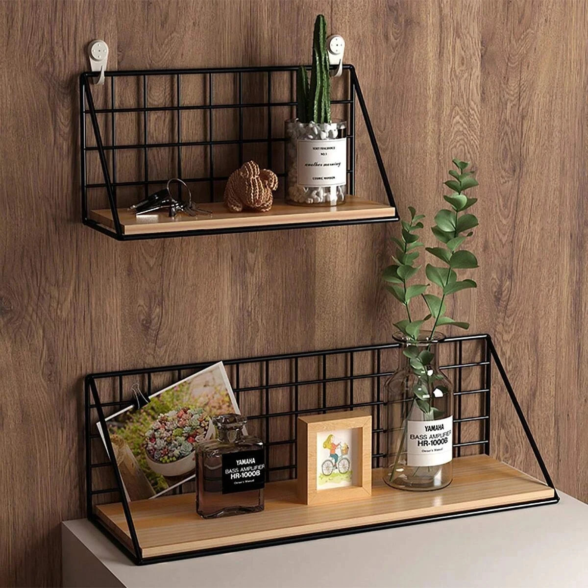 No-Drill Wooden Wall Shelf – Decorative & Storage Organizer