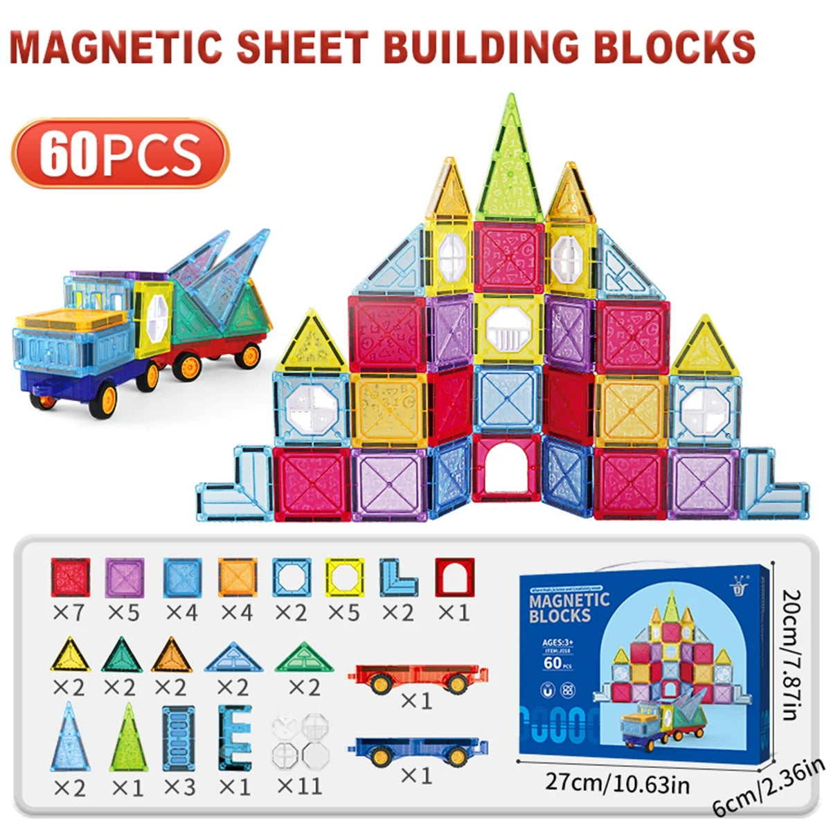 Magic Magnetic Tiles for Kids - Creative Building and Fun Learning