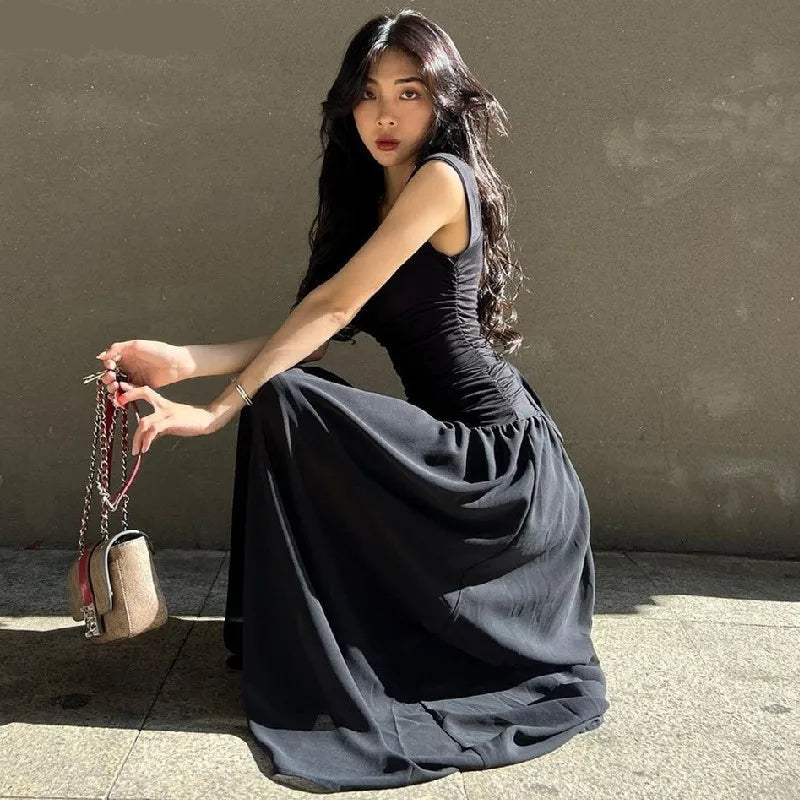 Elegant Ruched Bodycon Maxi Dress