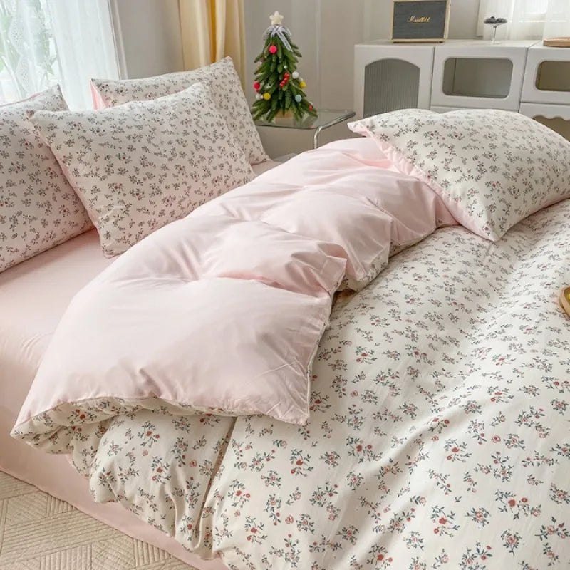 New 3-Piece Floral Print Bedding Set – Duvet Cover + 2 Pillowcases (No Padding)