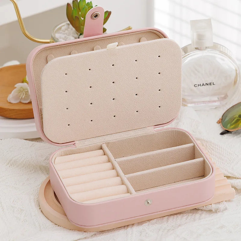 Portable Leather Jewellery Box – Organiser for Earrings, Bracelets, Necklaces & Rings
