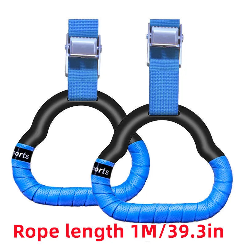 Gymnastics Rings Kid Sport Toy Non-Slip Gym With Swing Adjustable Straps