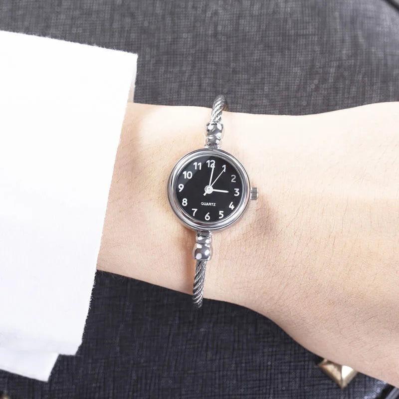 Women’s Small Bangle Bracelet Watch – Stainless Steel Retro Quartz Wristwatch