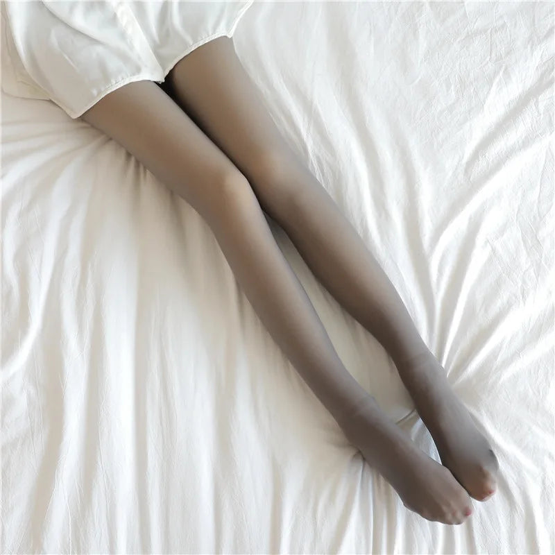 Women’s Thermal Fleece Leggings – High Waist, Warm, Elastic, Translucent Pantyhose