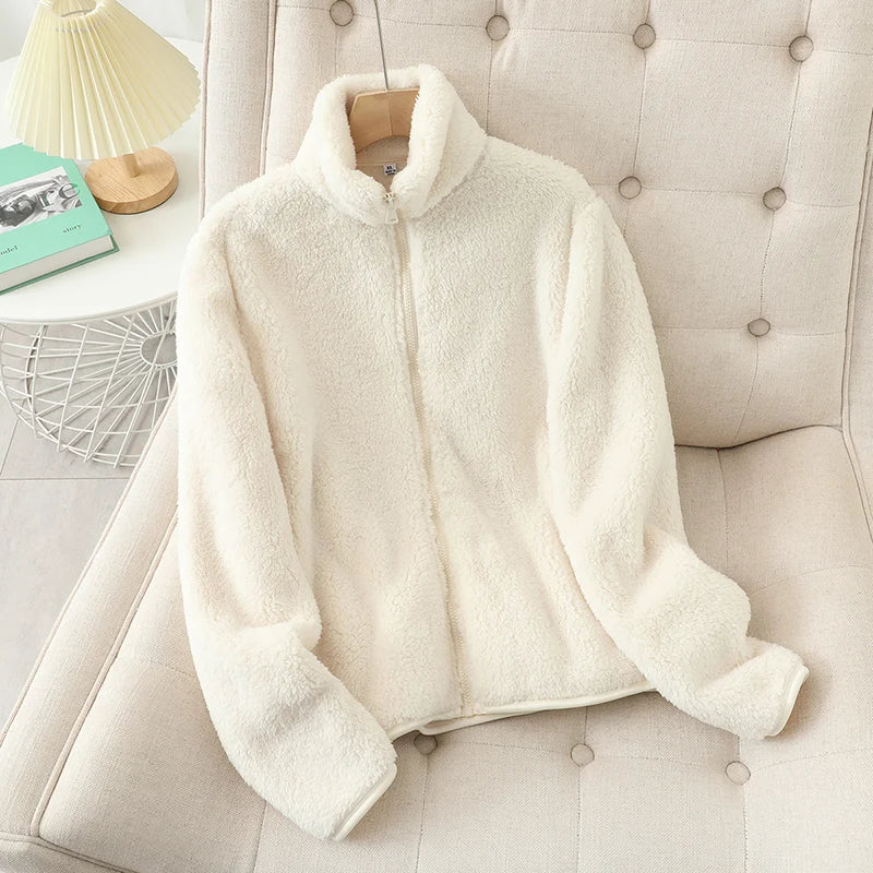 Women’s Winter Fleece Coat – Thick, Warm, Double-Sided Velvet & Coral Fleece Jacket, Polar Fleece Outerwear