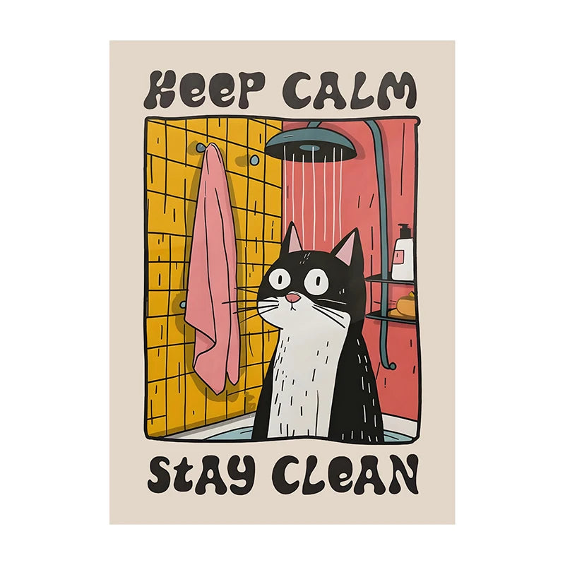 Retro Kitchen Canvas Poster – Cat Chef Art Print, Wall Decor for Kitchen, Bedroom, and Home, Perfect Gift Idea
