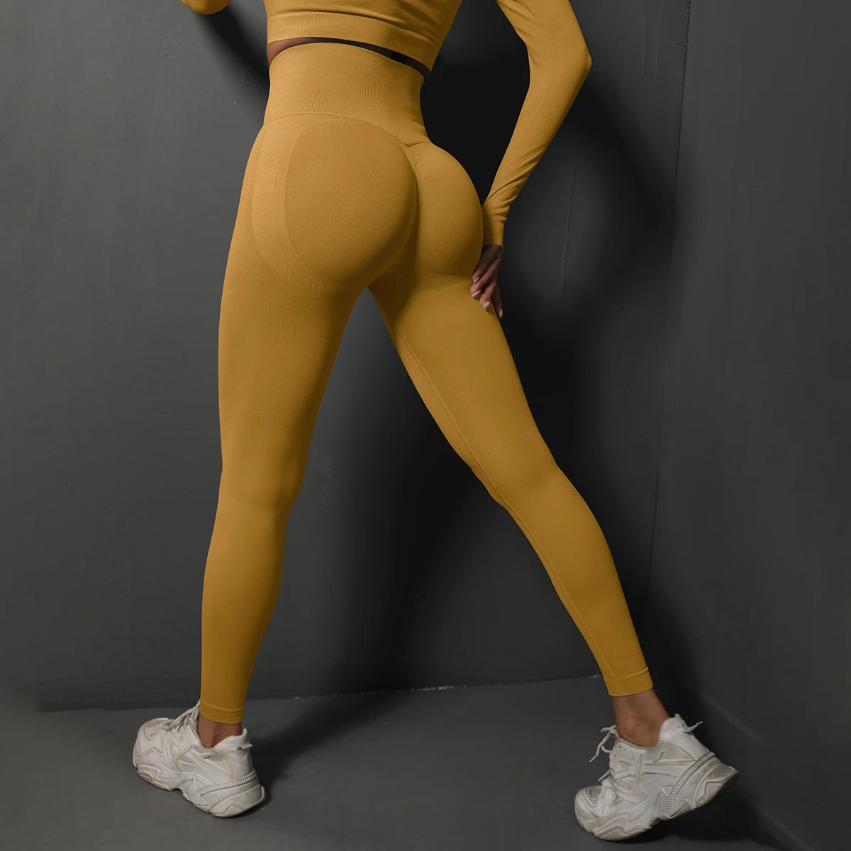 Women’s High Waist Seamless Yoga Leggings – Hip Lifting Fitness Gym Pants, Bubble Butt Workout & Running Tights