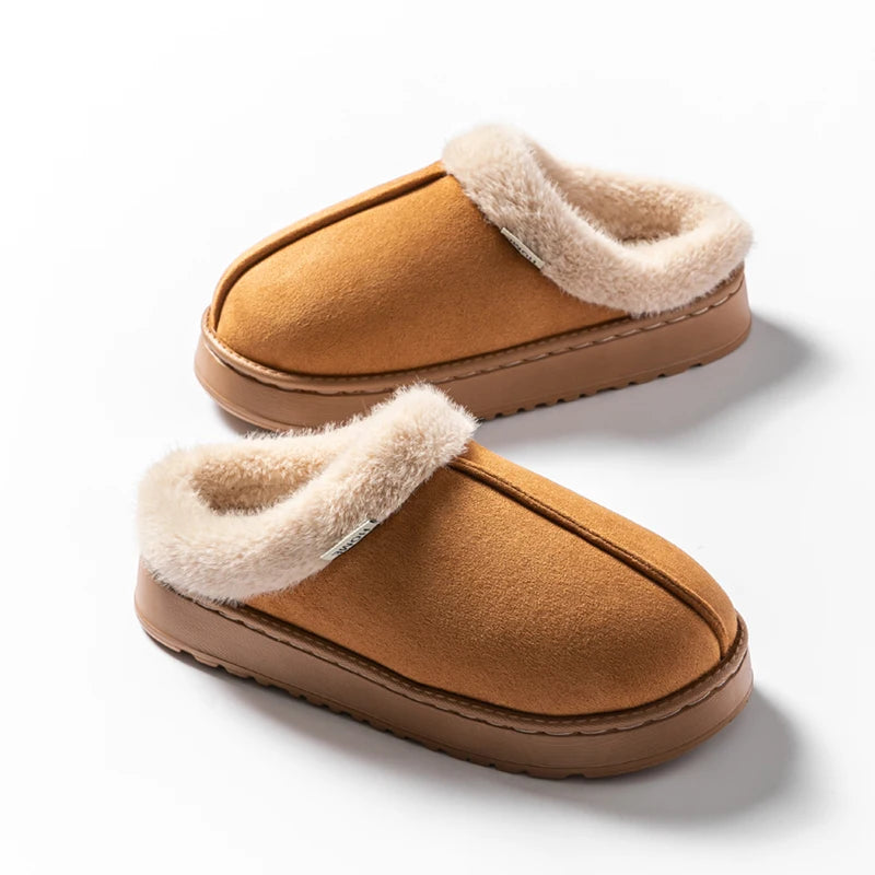 Fluffy Indoor Slippers for Autumn and Winter - Warm and Anti-Slip EVA Sole
