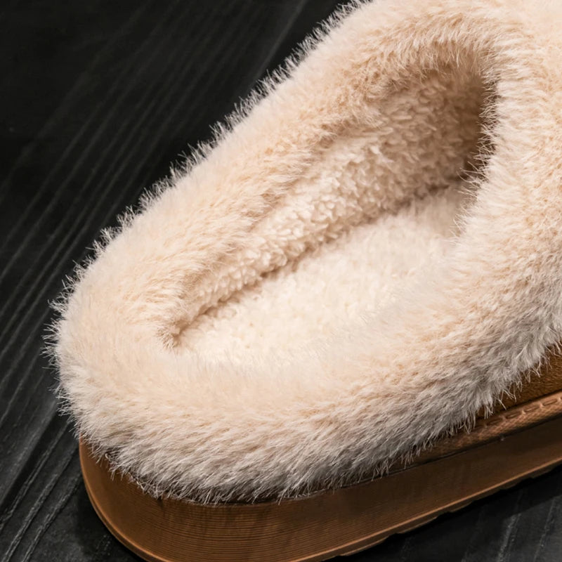Fluffy Indoor Slippers for Autumn and Winter - Warm and Anti-Slip EVA Sole