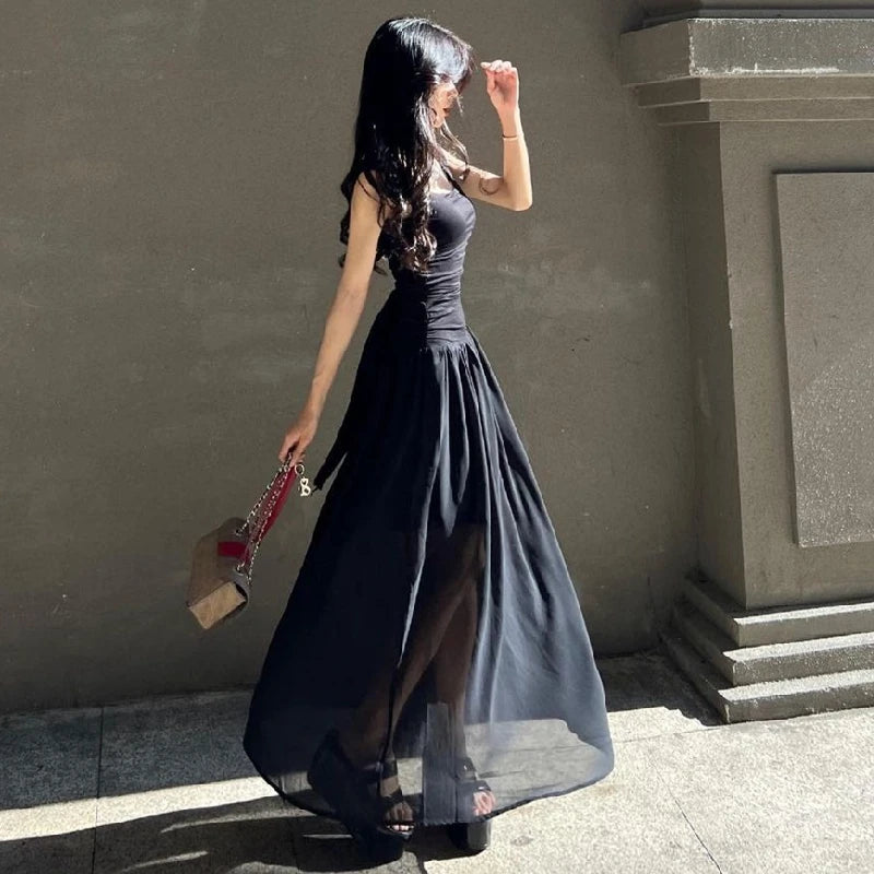 Elegant Ruched Bodycon Maxi Dress