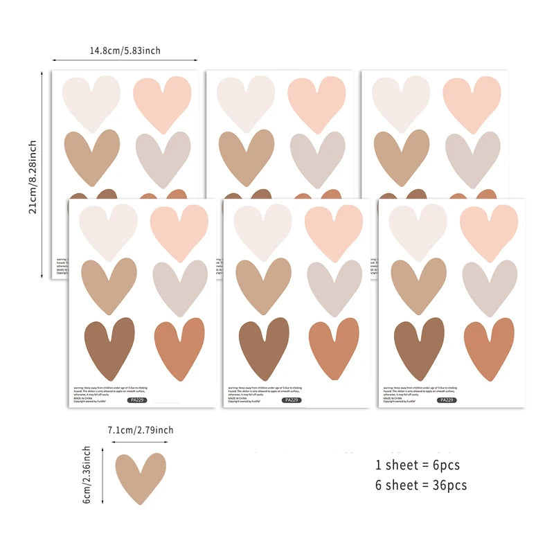 Boho Hearts Wall Stickers – Creative Vinyl Decals for Home Decor