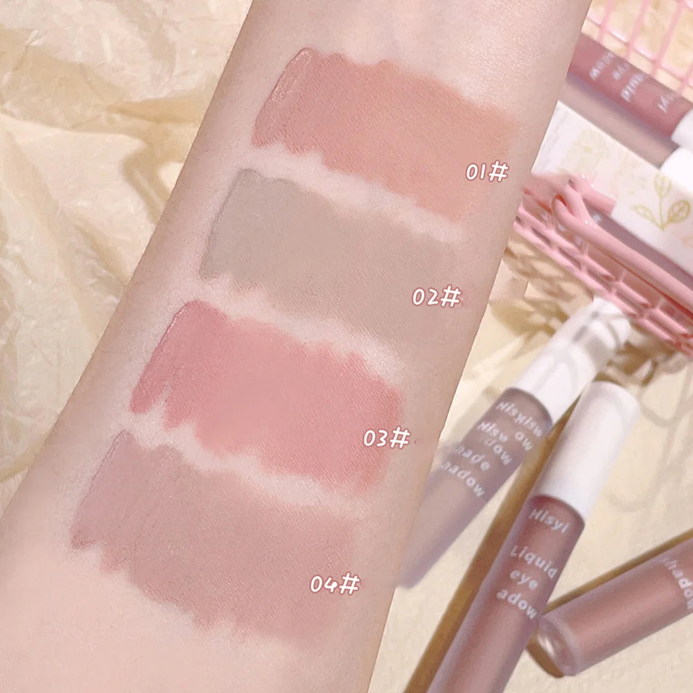 Hydrating Matte Liquid Eyeshadow – Four Earth Tones, Long-Lasting with Silky Smooth Application