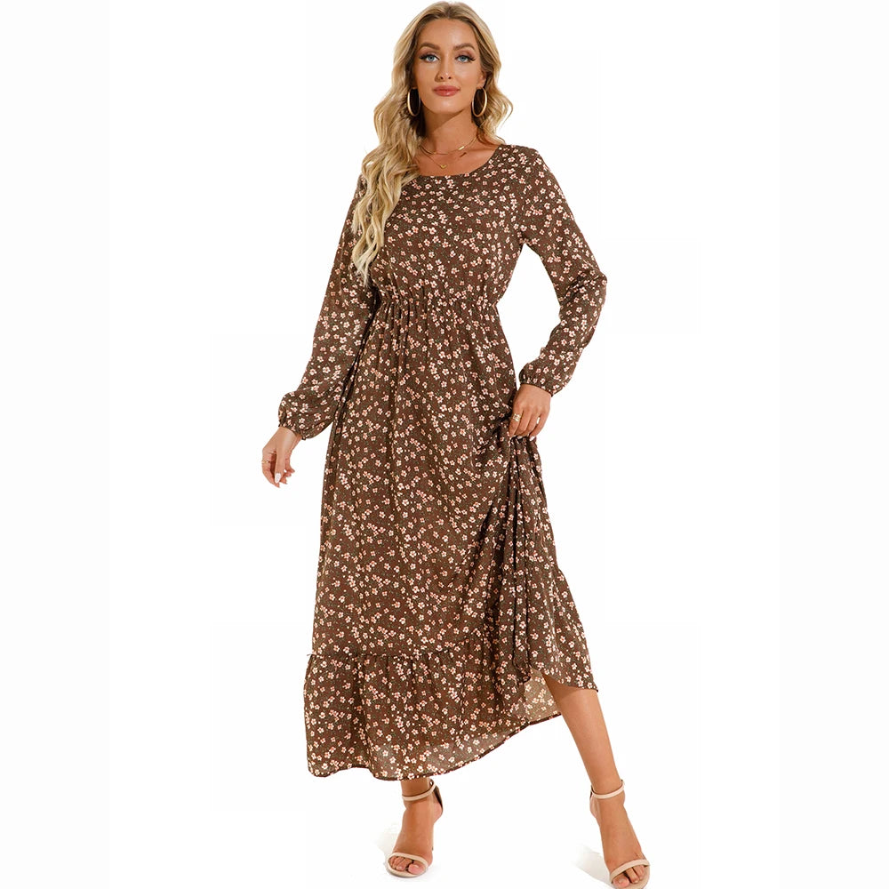 Spring Summer Bohemian Dress Casual Long Sleeve