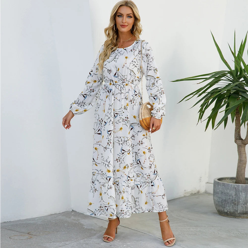 Spring Summer Bohemian Dress Casual Long Sleeve