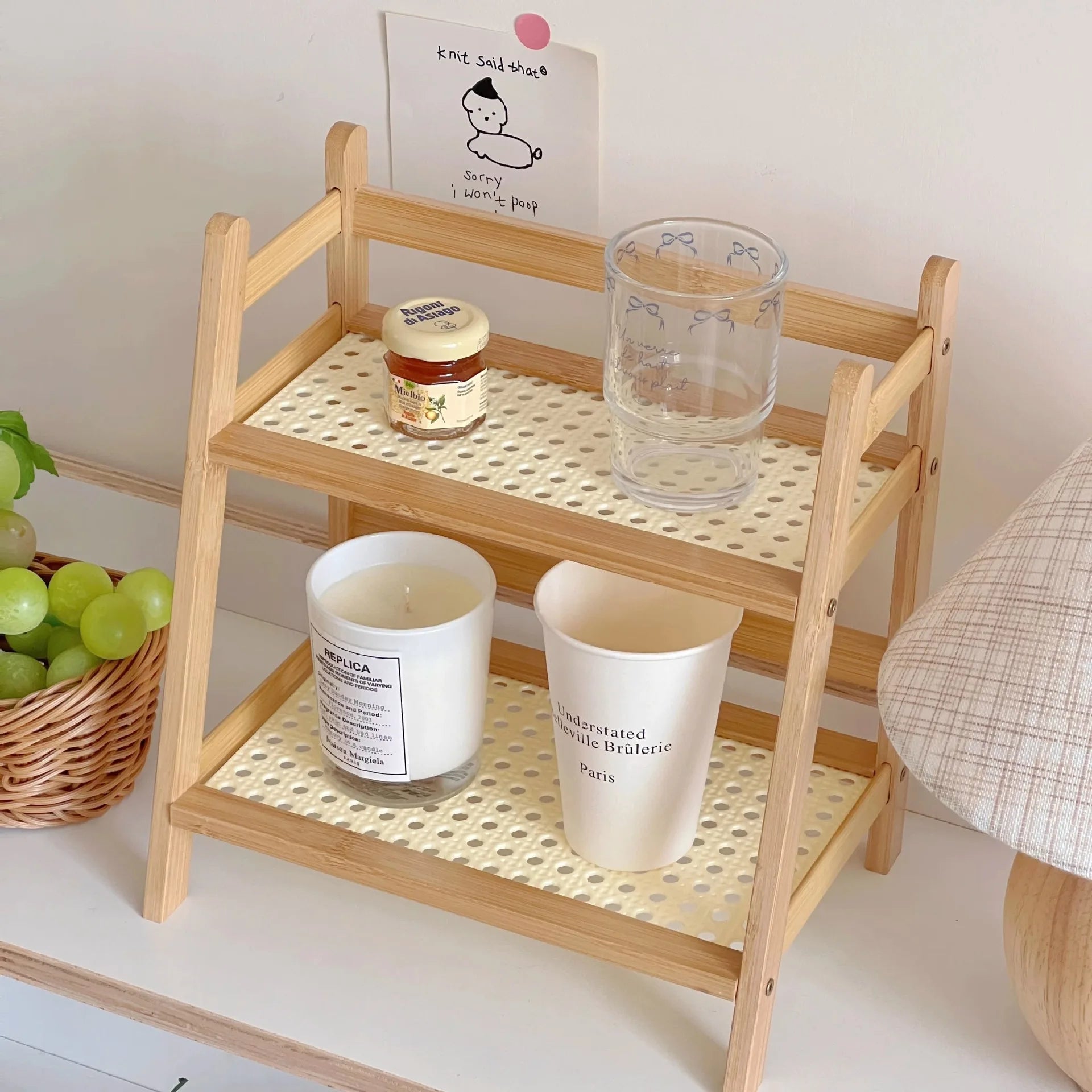 Multi-Purpose 2-Layer Countertop Organiser – Cup Holder & Storage Shelf for Kitchen, Bathroom, or Dressing Table