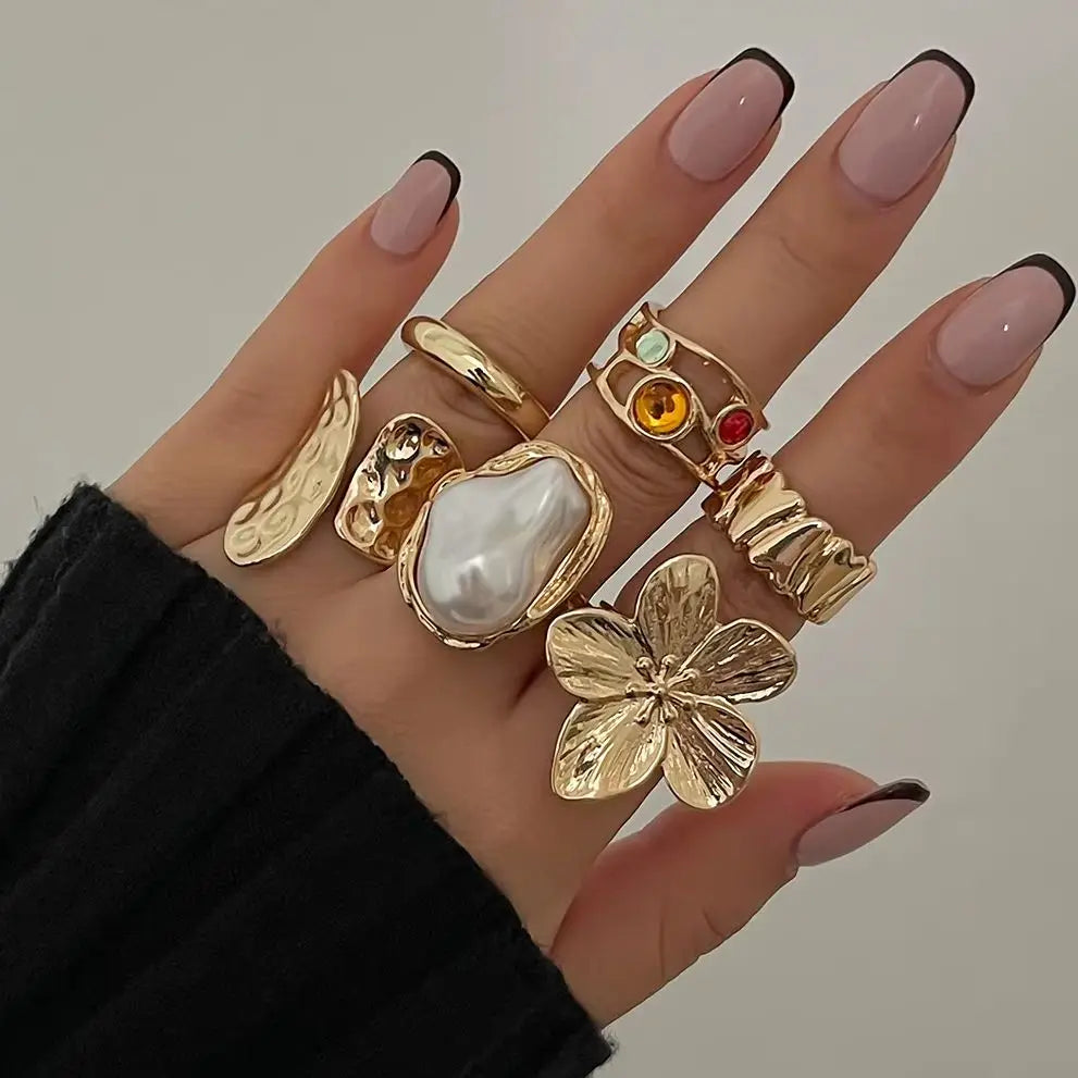 Elegant Baroque Open Ring Set – Adjustable Jewellery Accessories