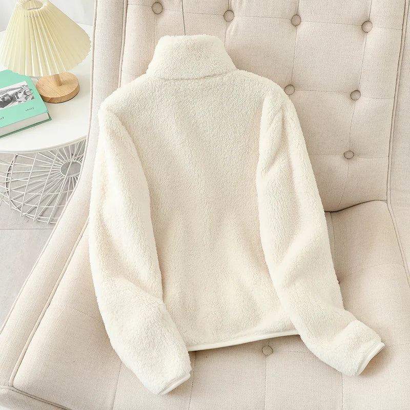 Women’s Winter Fleece Coat – Thick, Warm, Double-Sided Velvet & Coral Fleece Jacket, Polar Fleece Outerwear
