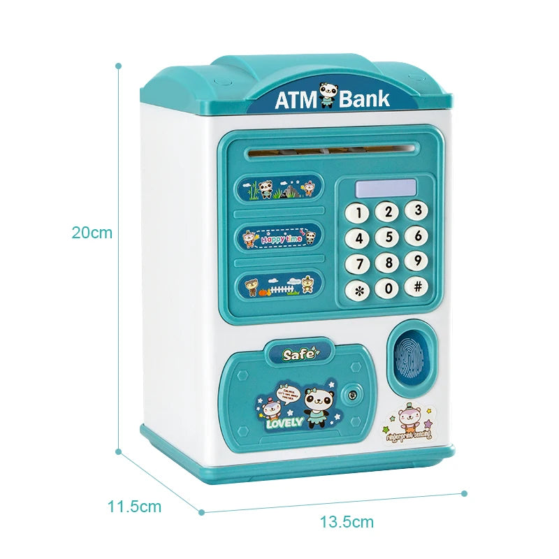 Children’s Electronic Piggy Bank – Mini ATM Style with Password & Fingerprint Simulation