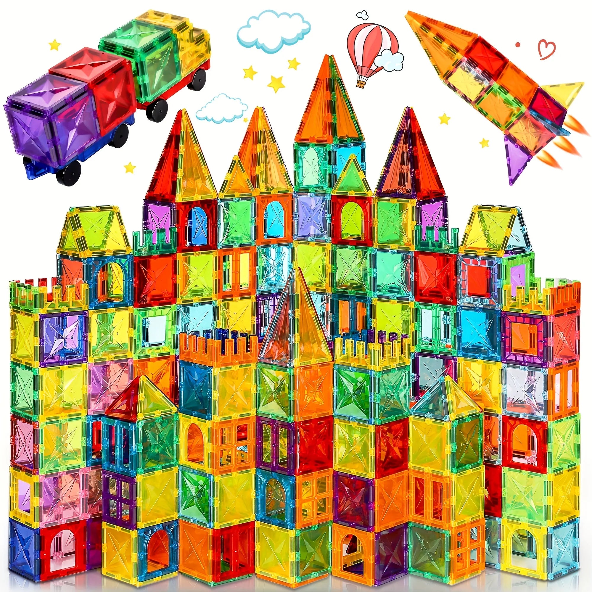 Magic Magnetic Tiles for Kids - Creative Building and Fun Learning
