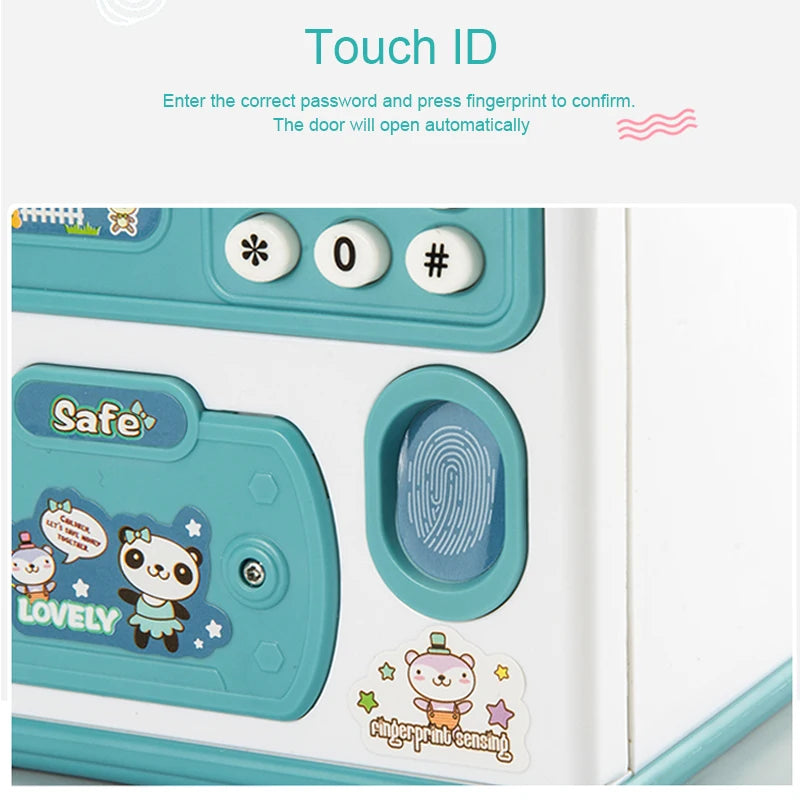 Children’s Electronic Piggy Bank – Mini ATM Style with Password & Fingerprint Simulation