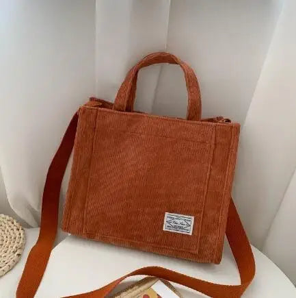 Stylish and Versatile Corduroy Convertible Bag – Handbag and Shoulder Bag for Women