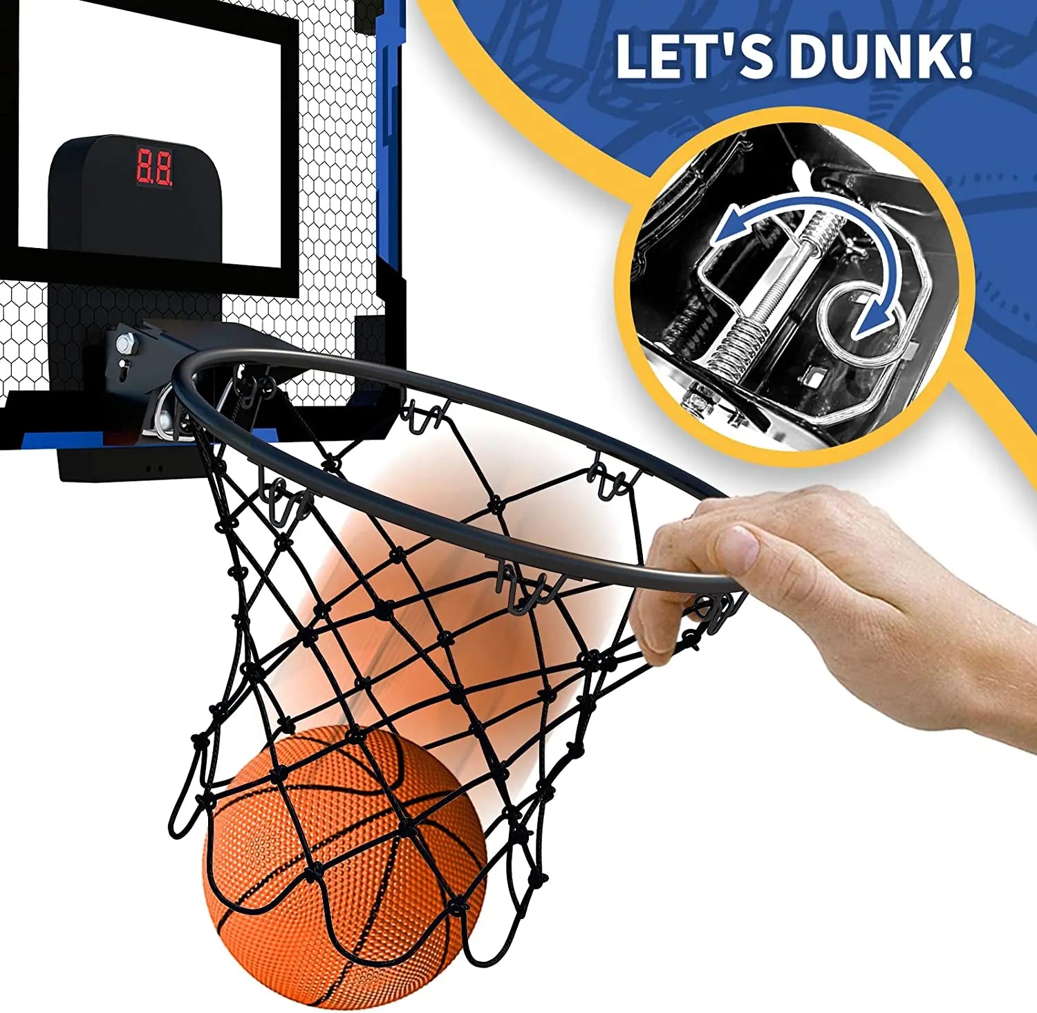 Ring Basketball Hoop Wall-Mounted Set for Indoor and Outdoor Games