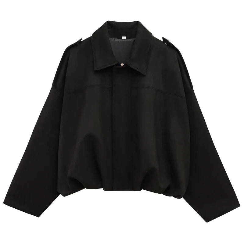 Women’s Suede Bomber Jacket – Lapel, Long Sleeve, Zipper, High Street Racing Coat