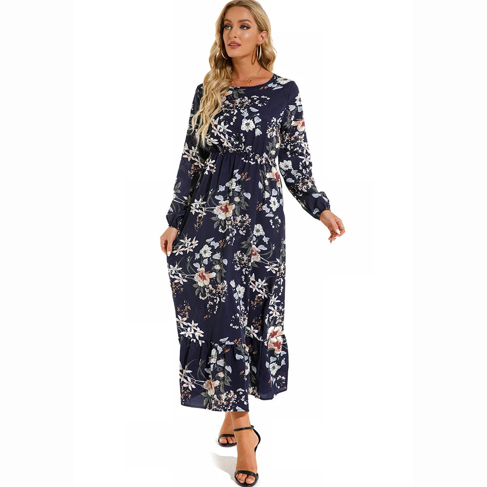 Spring Summer Bohemian Dress Casual Long Sleeve