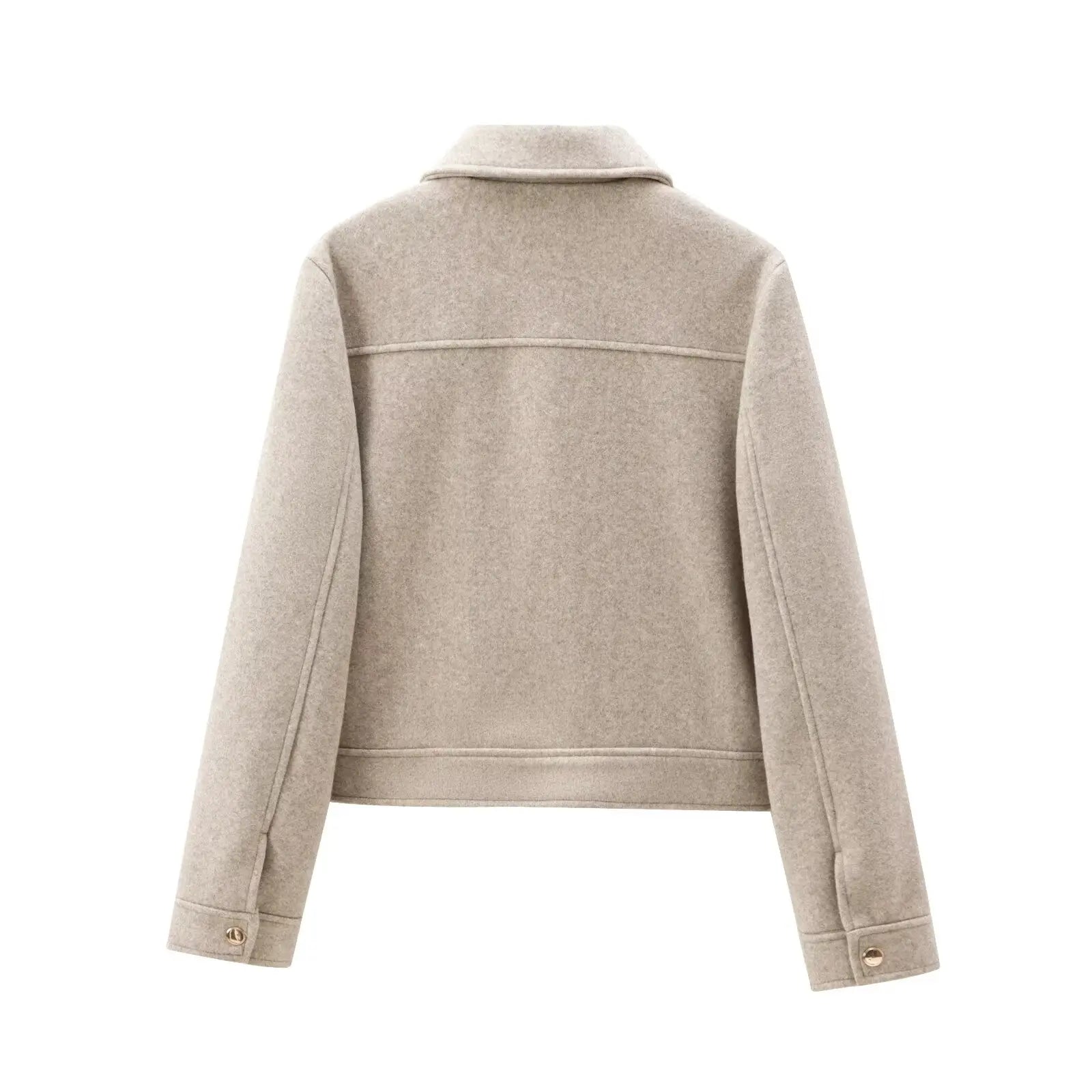 Women’s Zipper Jacket – New Winter Long Sleeve Coat with Pockets, Short Street Elegant Outerwear